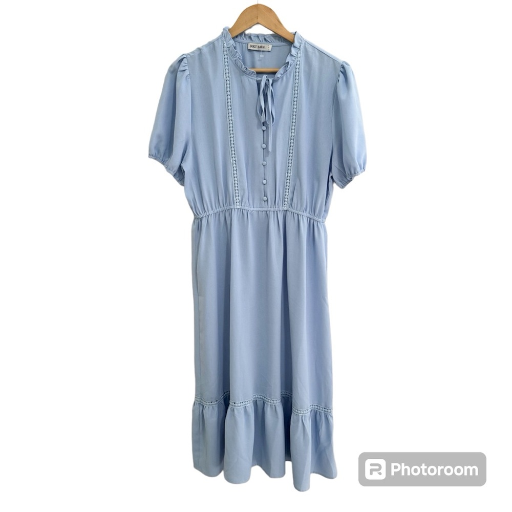 Grace Karin Light Blue Midi Dress